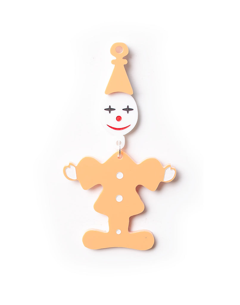 80's Retro Clown Brooch - Peach