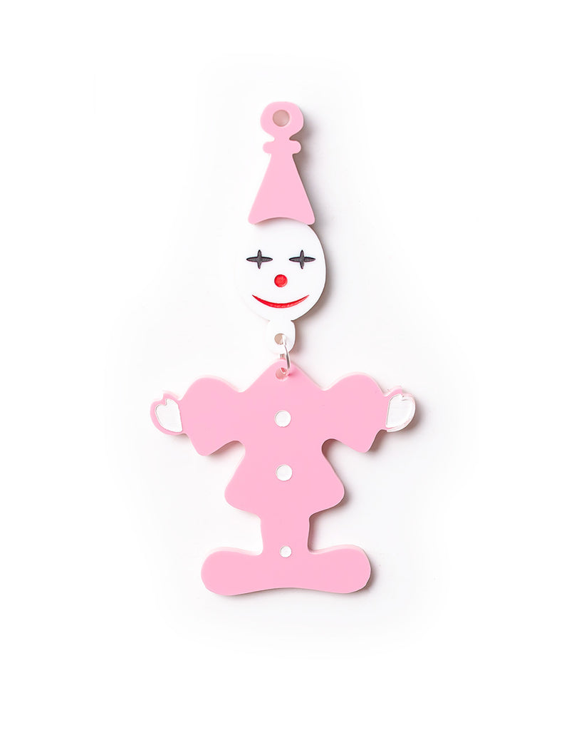 80's Retro Clown Brooch - Pink