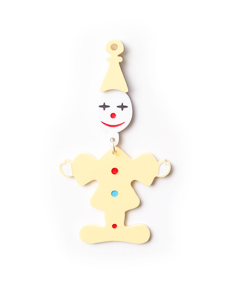 80's Retro Clown Brooch - Lemon