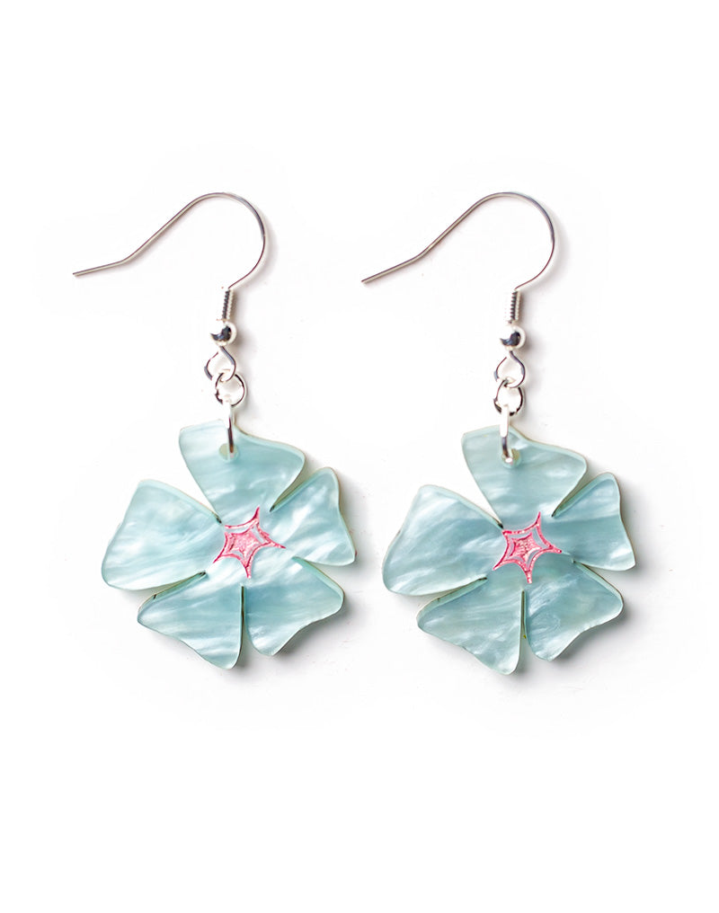 Baby Blue Acrylic Flower Earrings