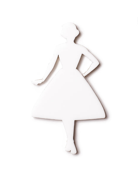 Vintage Lady Swing Silhouette White