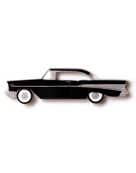 Black Acrylic 57 Chevy Brooch