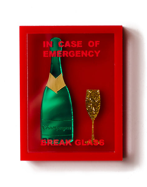 emergency champagne box brooch