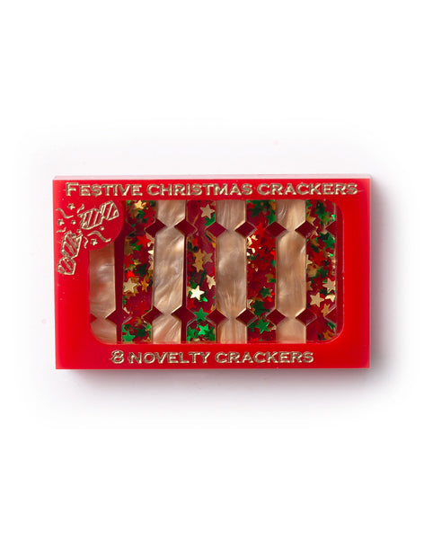 Acrylic Christmas Crackers Box Brooch