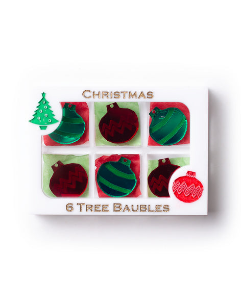 Acrylic Mirrored Bauble Box Brooch