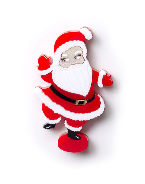Christmas - Retro Dancing Santa Brooch