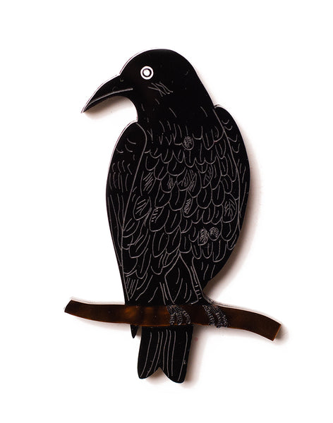 Australian Raven Brooch