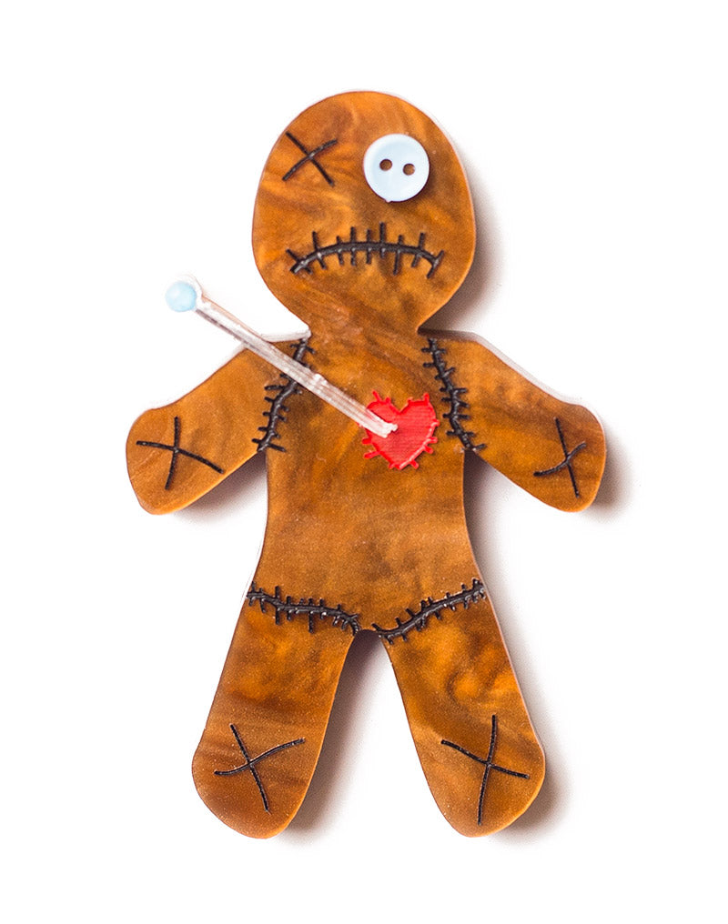 Acrylic Voodoo Doll Brooch Halloween