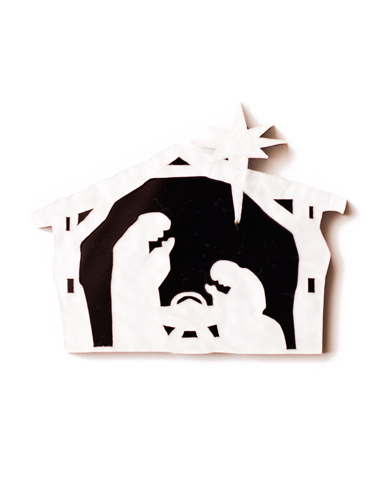 Dinosaur Nativity Christmas Brooch