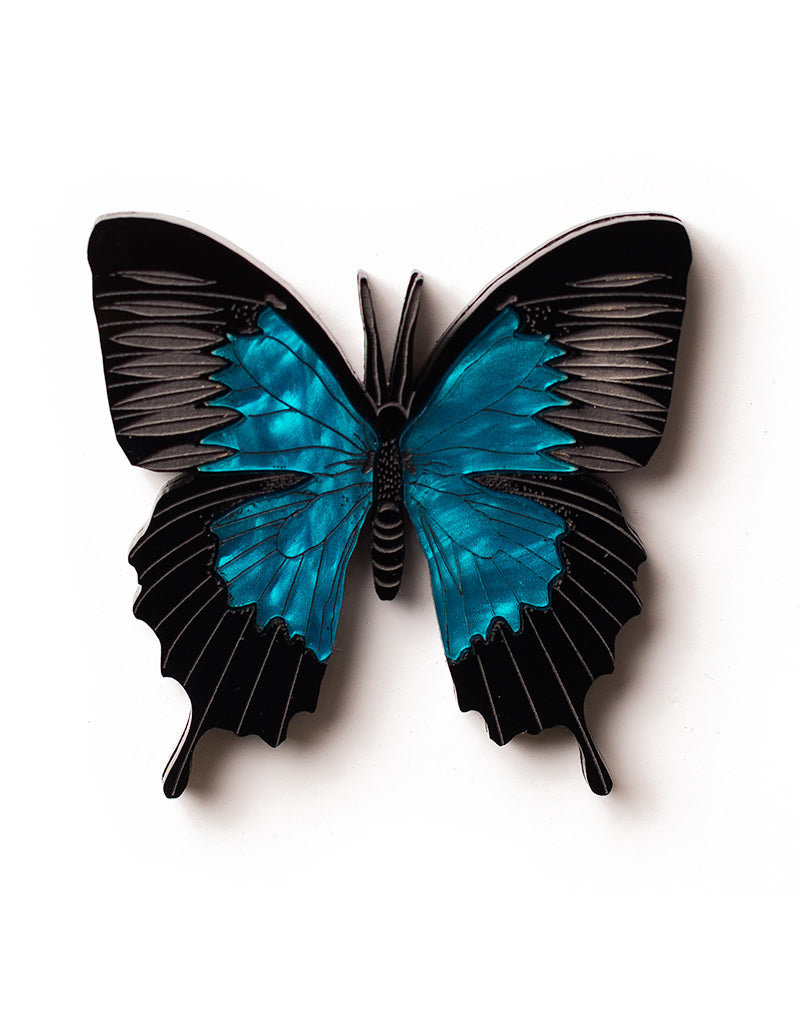 Acrylic Blue Ulysses Butterfly Brooch