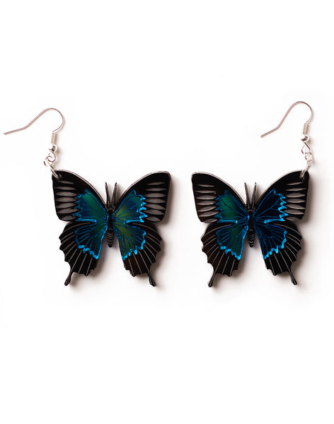 Ulysses Butterfly Earrings - Blue Mirror
