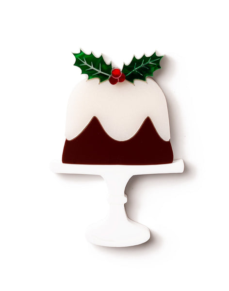 Acrylic Christmas Plum Pudding Brooch