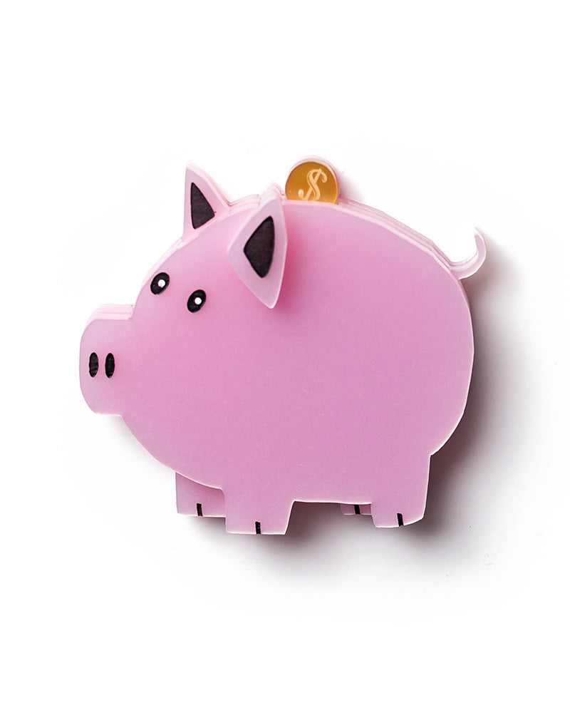 Acrylic Piggy Bank Brooch
