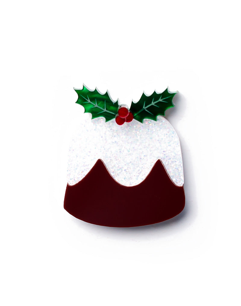Acrylic Christmas Plum Pudding Brooch