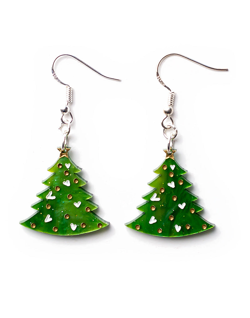 Acrylic Small Christmas Tree Earrings