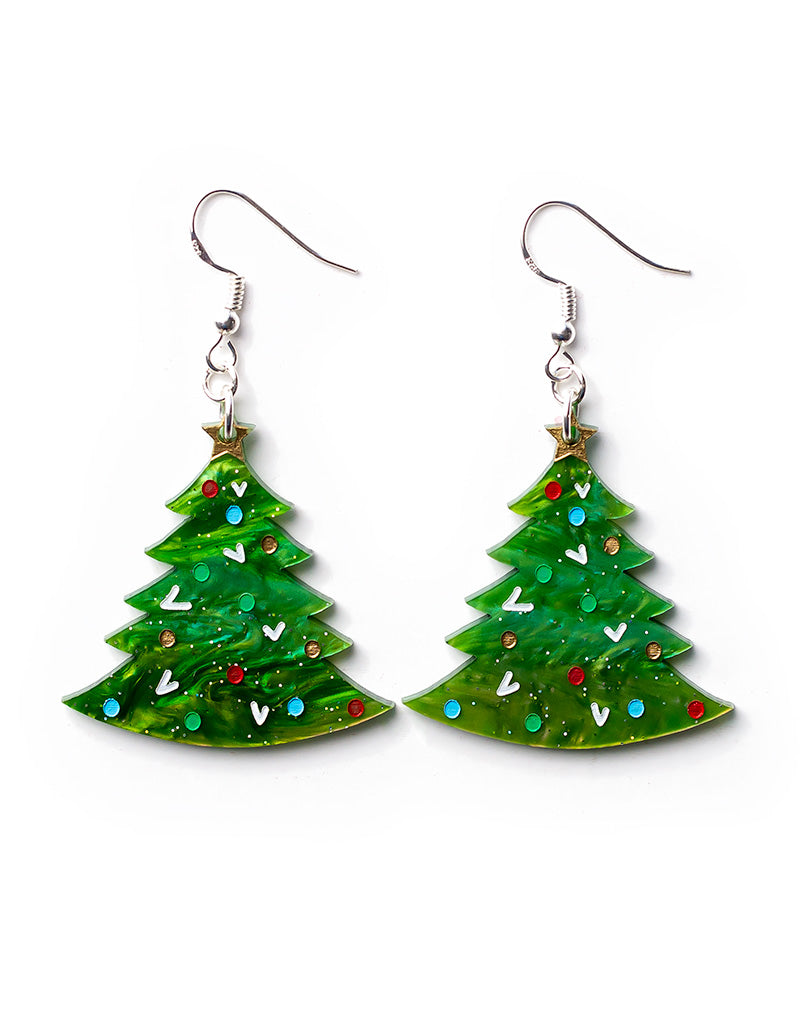 Acrylic Christmas Tree Earrings