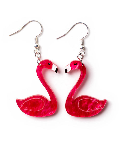 acrylic flamingo pair earrings