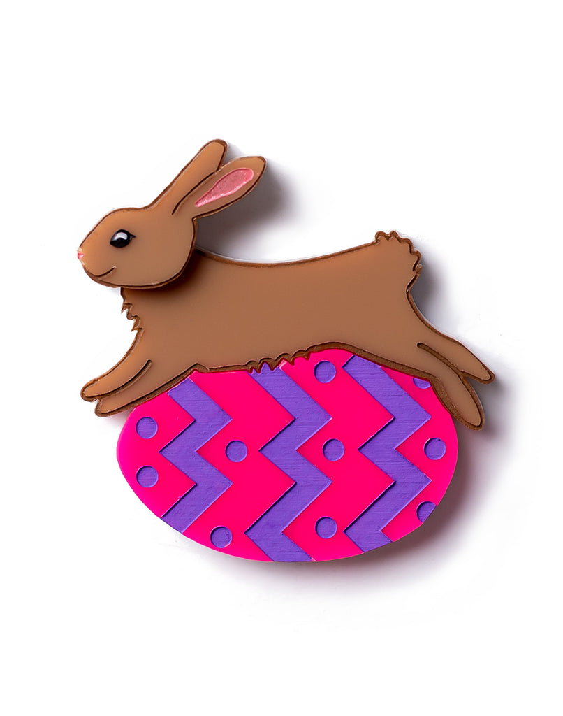 Acrylic Easter Rabbit jumping over Easter Egg