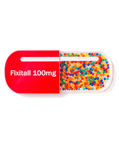 Fixitall Giant Pill Brooch. Novelty Brooch. Big Pill