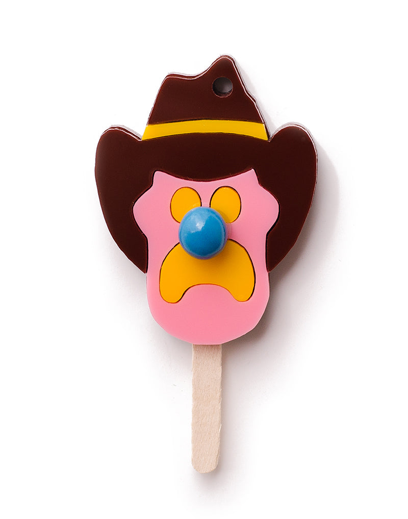 Acrylic Bubble O Bill Brooch Blue Nose