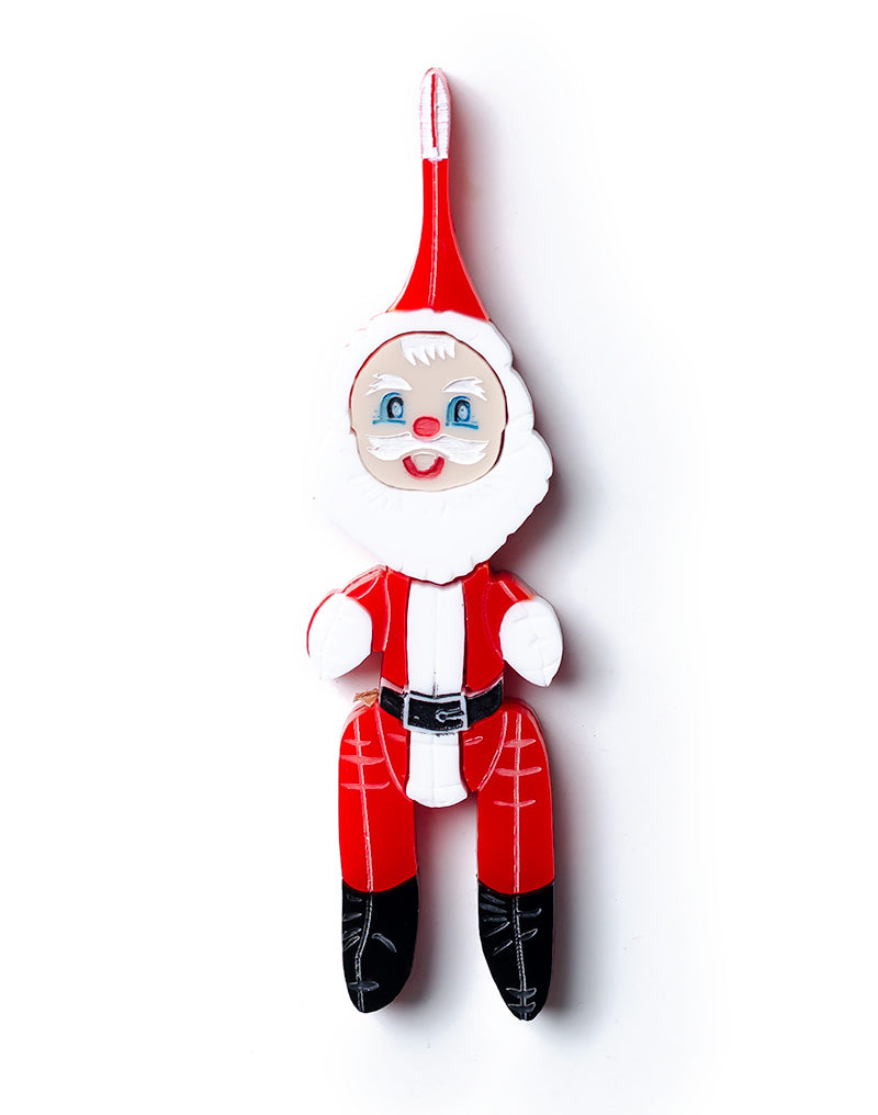 Acrylic Retro Inflatable Santa Brooch