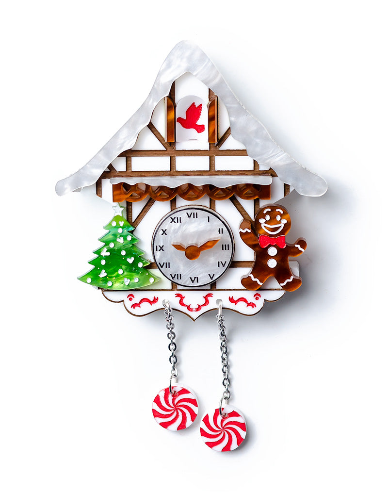 Acrylic German Chalet Christmas Novelty Brooch