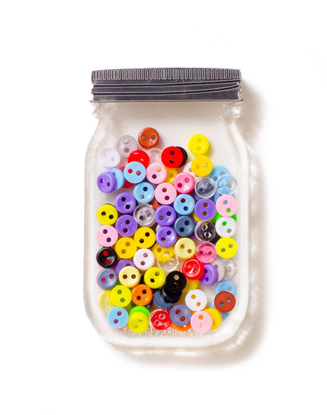 Miniature button jar brooch