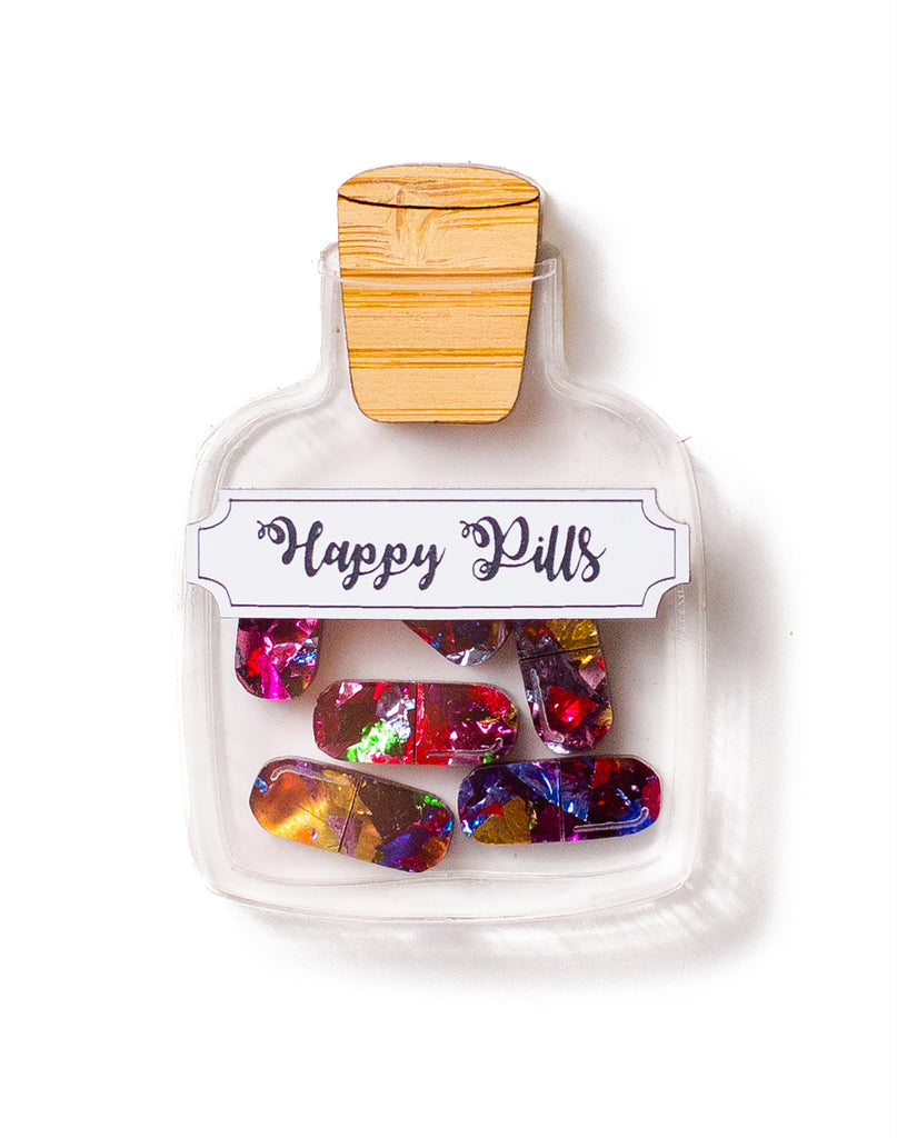 Pill Bottle - Happy Pills Brooch